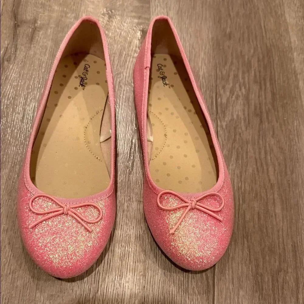 Cat & Jack Pink Glitter Ballet Flats